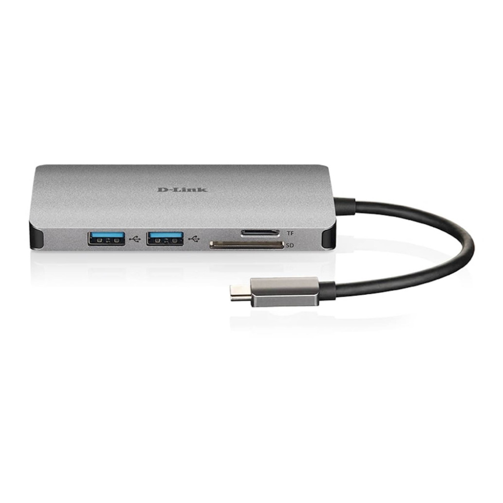 Priklopna postaja USB-C => D-LINK USB-C  8 v 1  HUB HDMI 4K USB 3.0 100W microSD/ SD