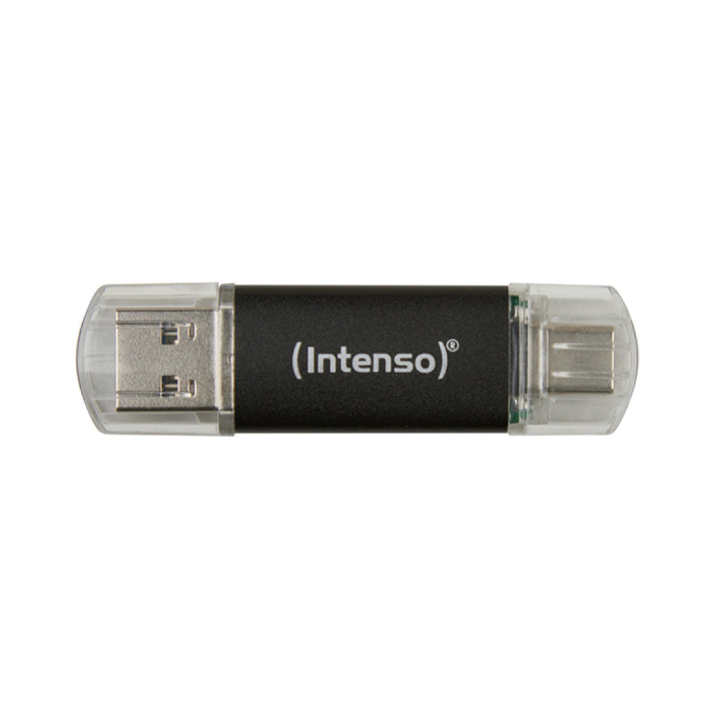Spominski ključek 32GB USB 3.2/ USB-C Intenso Twist Line 70MB/ s - plastičen/ s pokrovčkom/ črn (3539490)