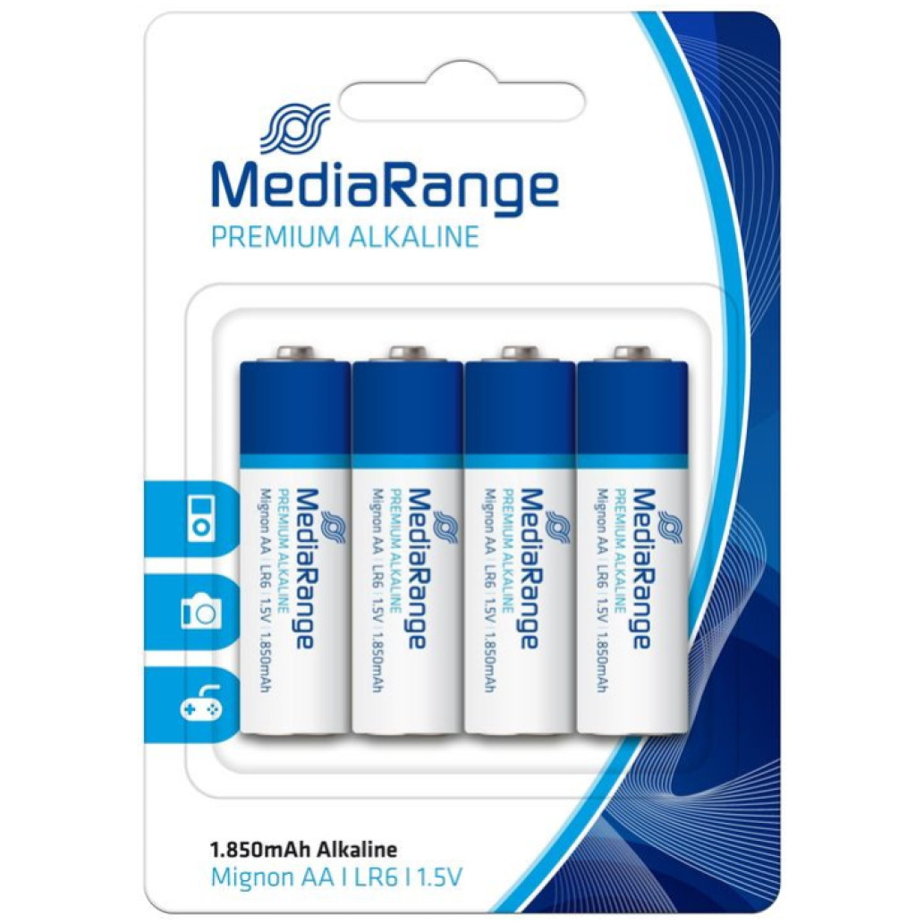 Baterijski vložek MediaRange MRBAT104 1,5V AA/ LR06 4 kos Premium Alkalne (111633)