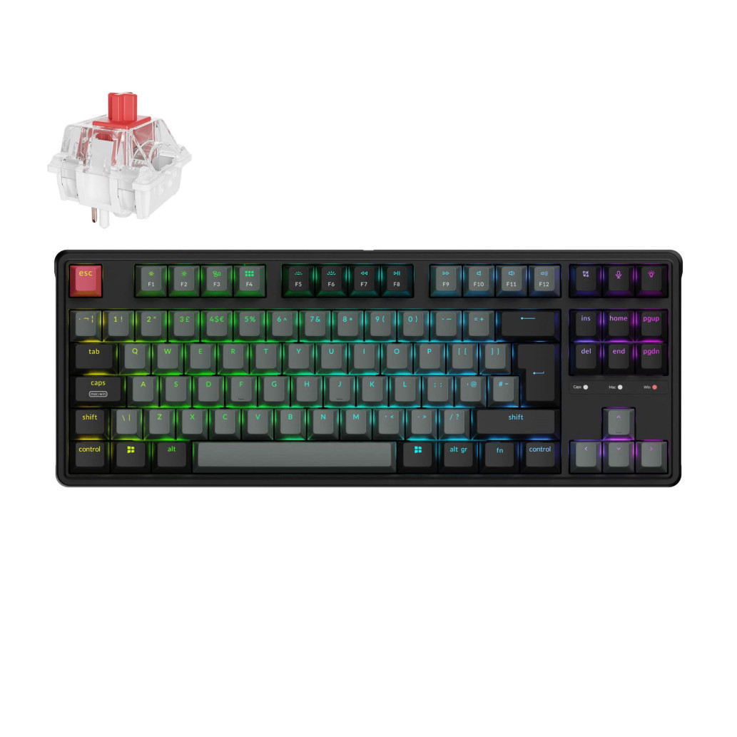 Tipkovnica USB-C/A Keychron C3 Pro mehanska UK | črna RGB (C3PX-H1-UK)