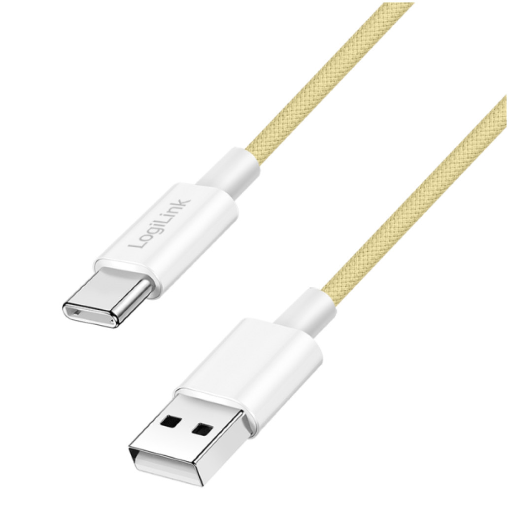 Kabel USB-C (m) => USB-A (m) 2.0 najlon ovoj 0,50m 60W 3A/20V 480Mbps PD3 rumen LogiLink (CU0332)