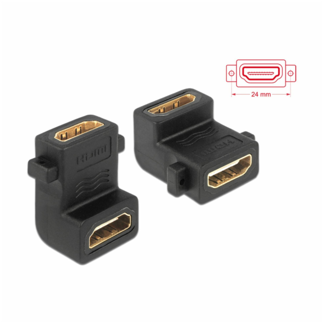 Adapter HDMI (ž) => HDMI (ž) DELOCK L-oblika 19-pin 