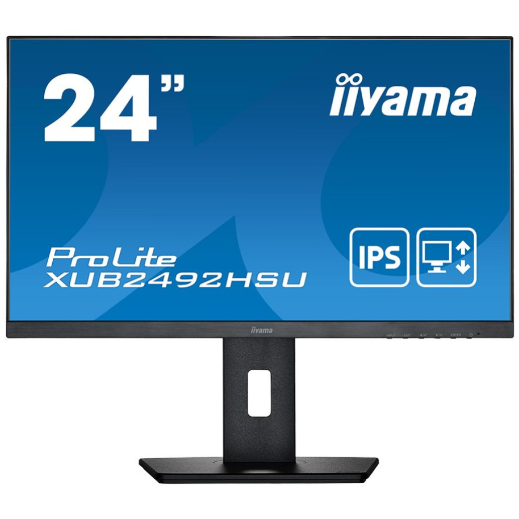 Monitor Iiyama 60,5 cm (23,8in) XUB2492HSU-B5 1920x1080 75Hz IPS 4ms VGA HDMI DisplayPort 2xUSB Pivot Zvočniki  sRGB99% ProLite