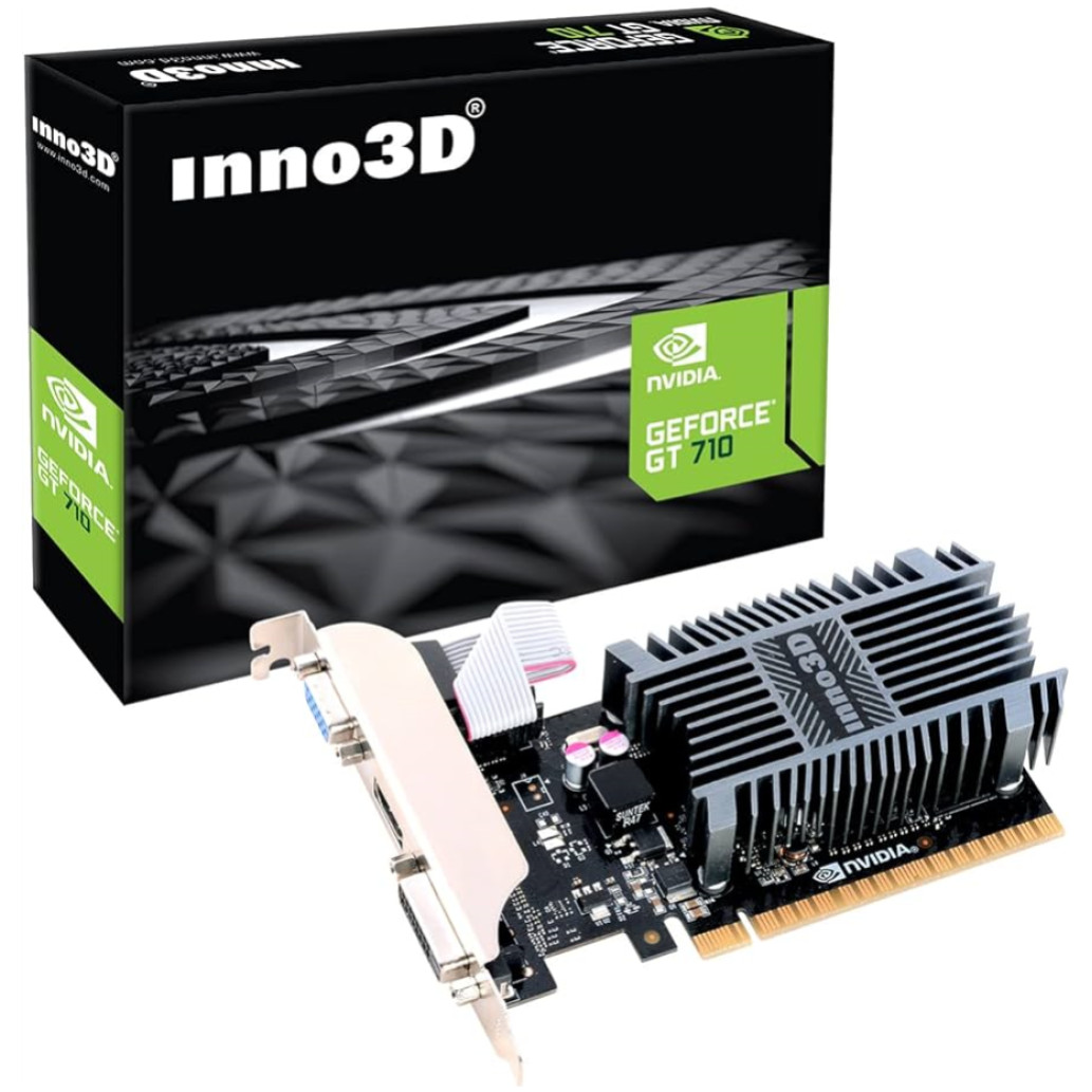 Grafična kartica nVidia GT710 Inno3D I3D-GT710-1GB - 1GB Pomnilnik - RAM DDR3  | 1xDVI 1xHDMI 1xVGA (N710-1SDV-D3BX)