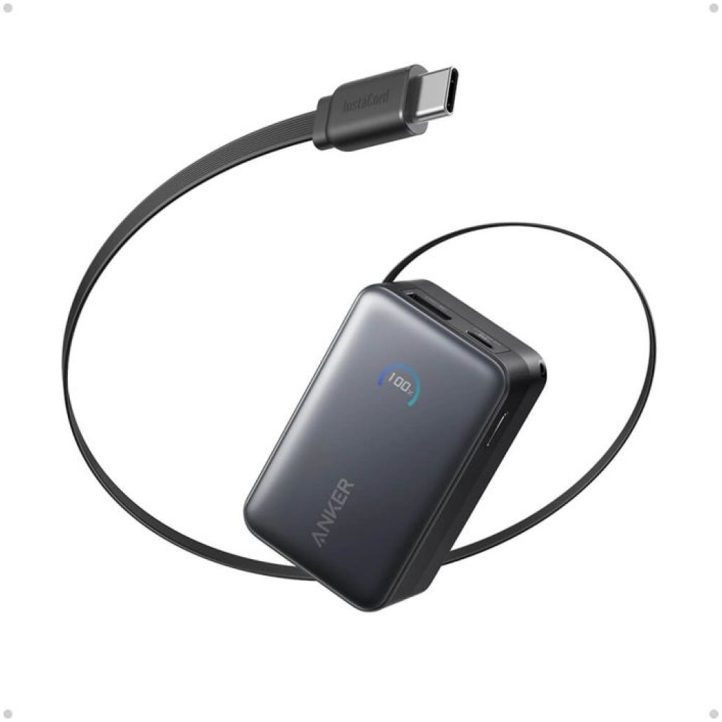 Prenosna baterija Anker Nano 10000mAh 45W z vgrajenim USB-C kablom črn (A1638H11)