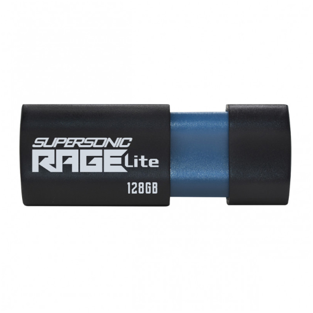 Spominski ključek 128GB USB 3.2 Patriot Supersonic Rage Lite 120MB/ s gumificiran brez pokrovčka črno-moder (PEF128GRLB32U)