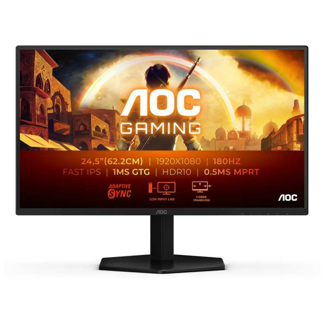 Monitor AOC 62,2 cm (24,5 in) 25G42E 1920x1080 Gaming 180Hz Fast-IPS 0,5ms HDMI DisplayPort  DCI-P3-92% AdaptiveSync G-Sync Compatible HDR10 G4 Series