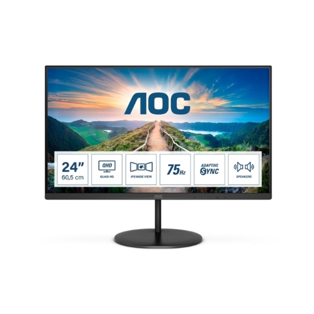 Monitor AOC 60,5 cm (23,8in) Q24V4EA 2560x1440 75Hz IPS 4ms HDMI DisplayPort  zvočniki 3H sRGB121%