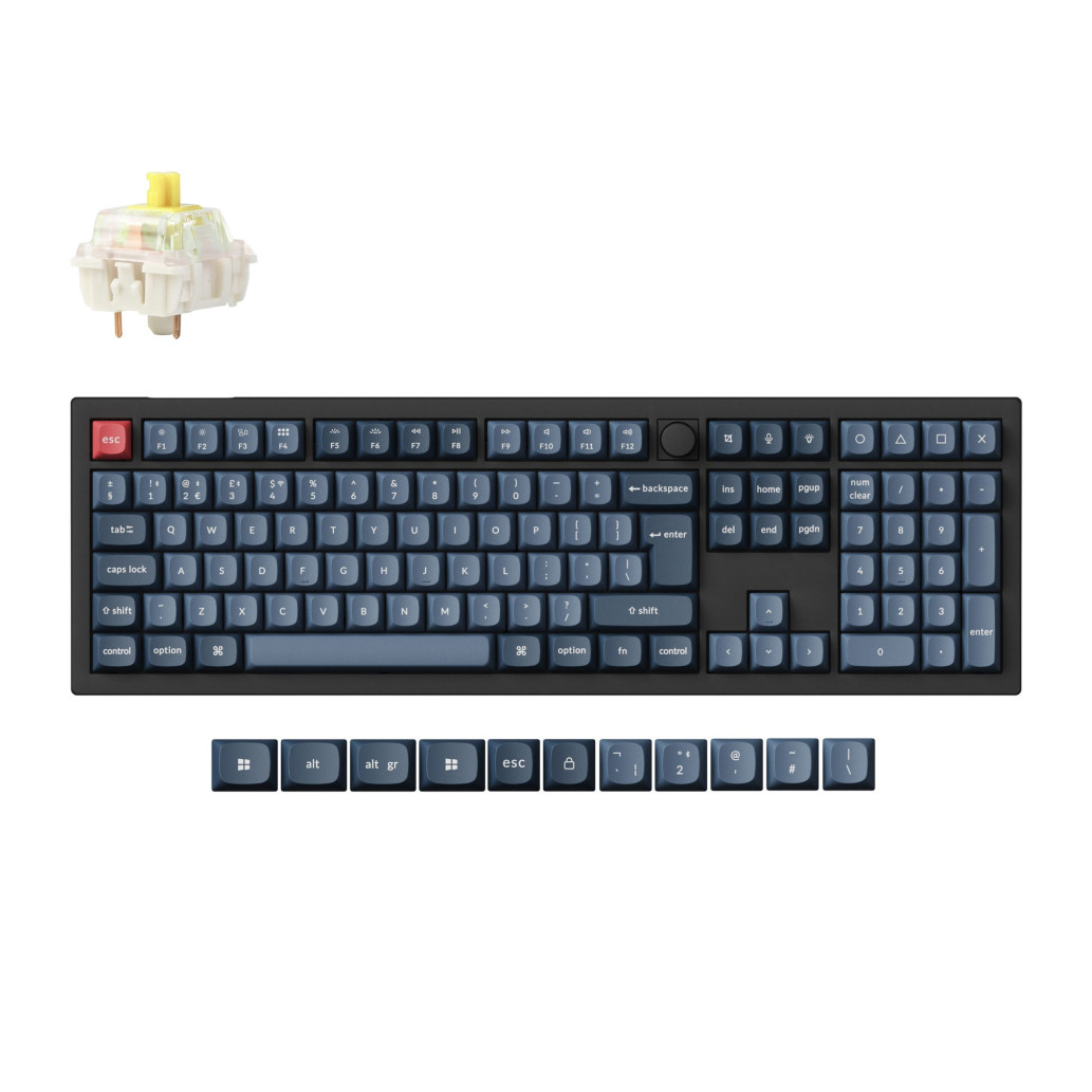 Mehanska Tipkovnica brezžična Bluetooth USB-C Keychron V6 Max rumena stikala UK | Gateron Jupiter RGB (V6M-D4-UK)