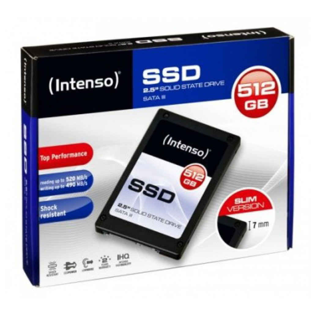 Disk SSD 6,4cm (2,5in) 512GB SATA3 Intenso III TOP 520/ 320MB/ s 7mm