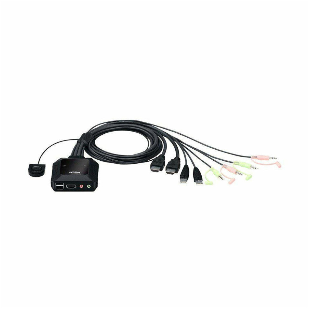 Podatkovni preklopnik Aten AUTO 2:1 4K HDMI/ USB/ AVDIO s kabli CS22H Aten