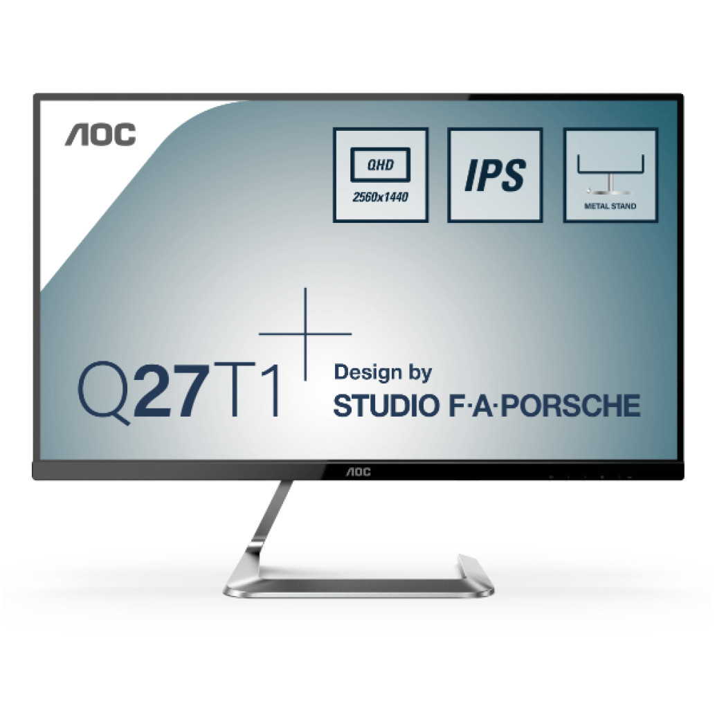 Monitor AOC 68,6 cm (27,0in) Q27T1 2560x1440 75Hz IPS 5ms 2xHDMI DisplayPort  sRGB 107%