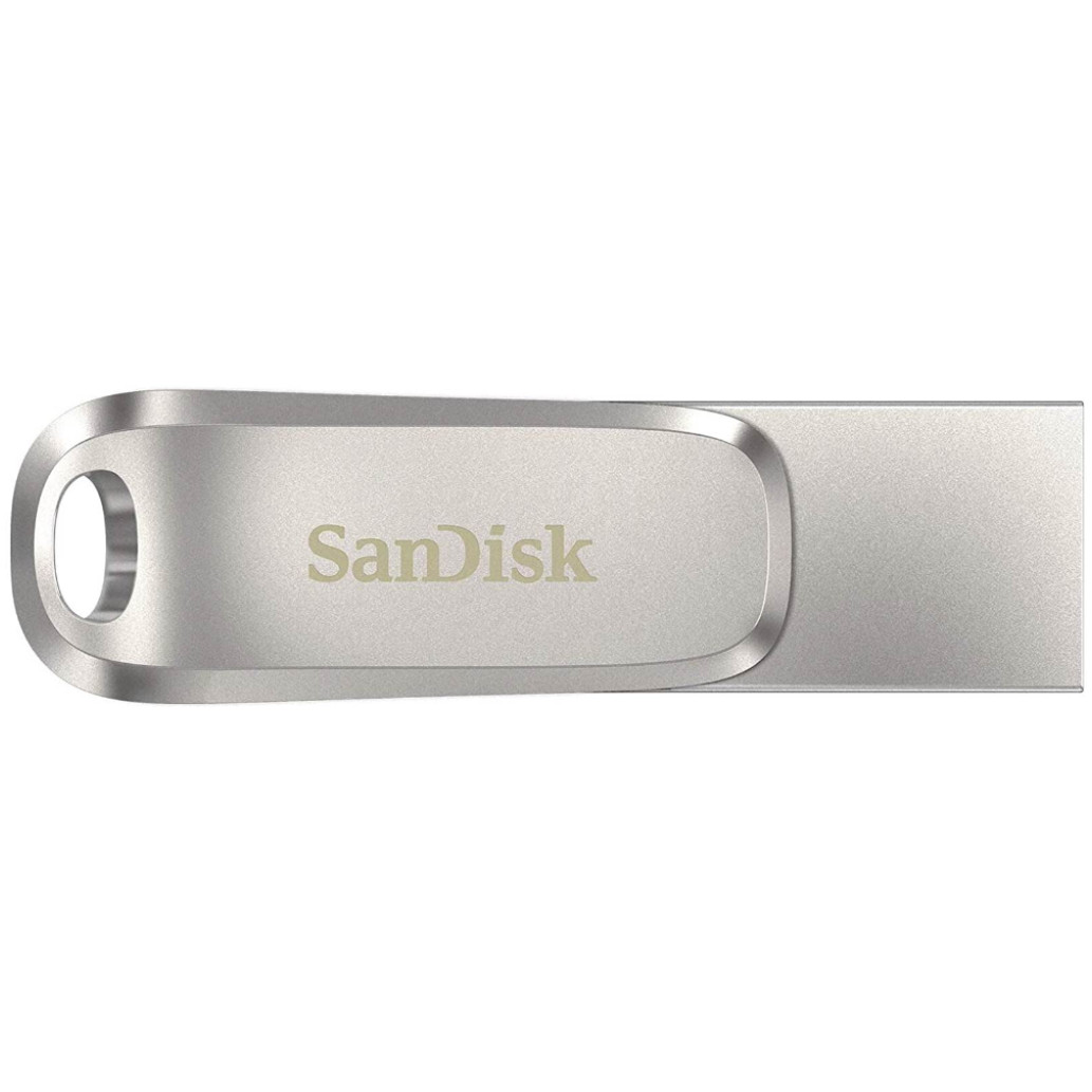 Spominski ključek 128GB USB 3.2/ USB-C USB-C Sandisk Ultra Luxe Dual 150MB/ s kovinski vrtljiv srebrn (SDDDC4-128G-G46)