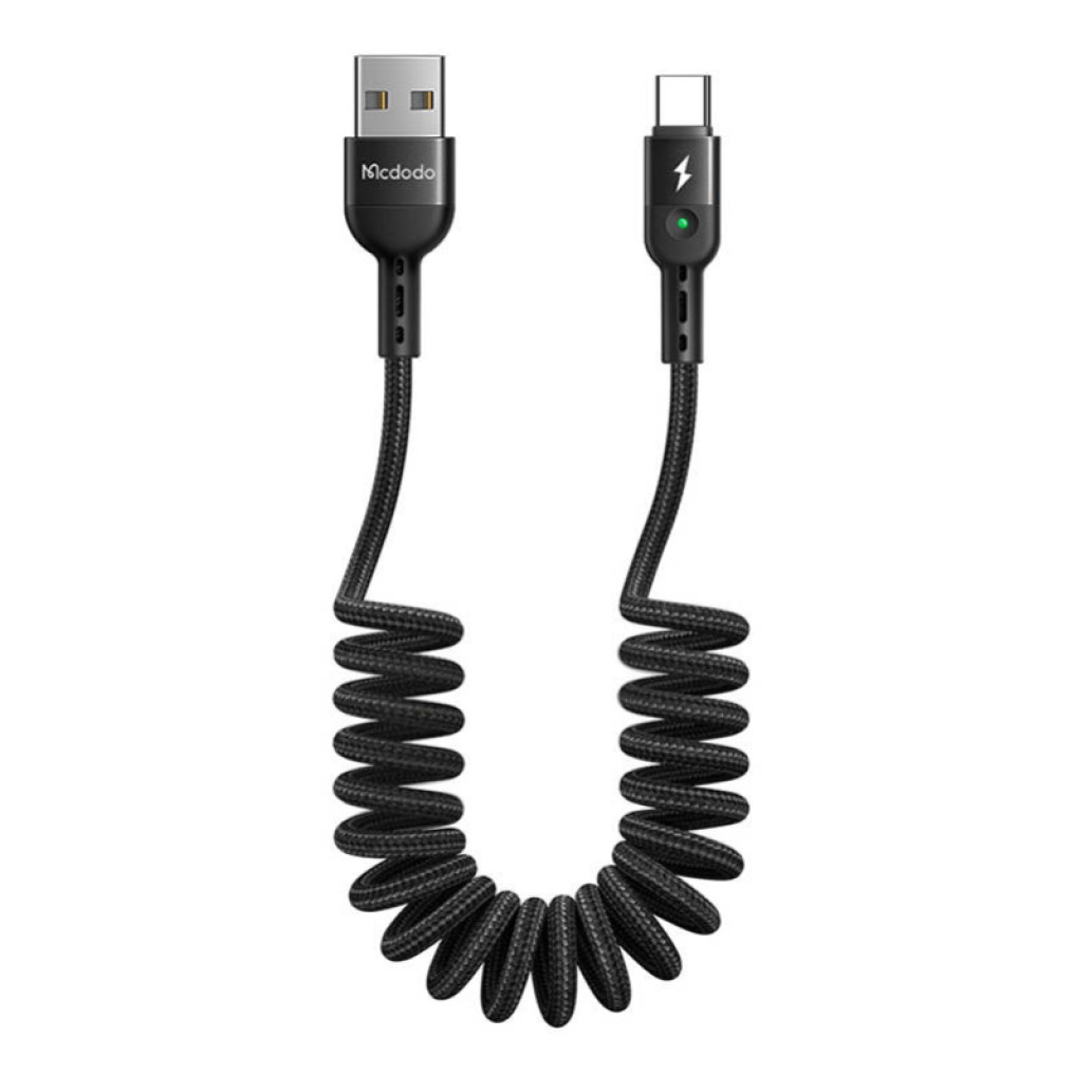 Kabel USB-C => USB-A 2.0 tekstil ovoj 1,80m 2A QC4 Mcdodo Omega - črn (CA-6420)