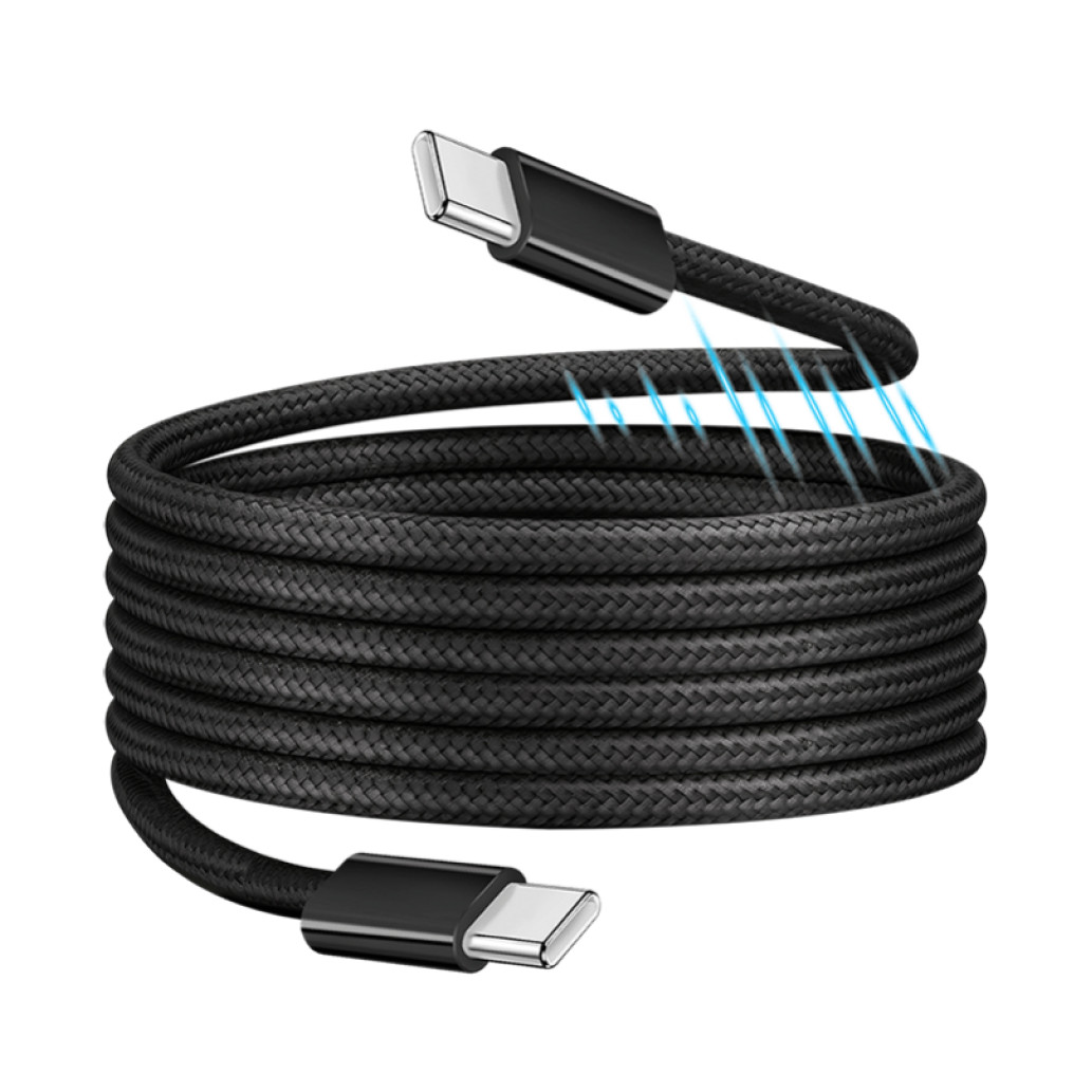 Kabel USB-C (m) => USB-C (m) 2.0 magnetni ovoj 1,00m 100W 5A/20V 480Mb/s PD3 črn LogiLink (CU0231)