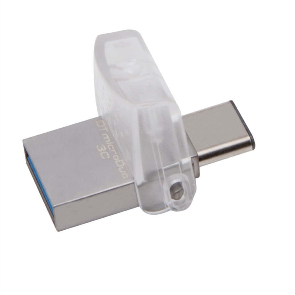 Spominski ključek 32GB USB 3.1/ USB-C Kingston 100MB/ s 15MB/ s kovinski micro duo srebrn (DTDUO3C/ 32GB)