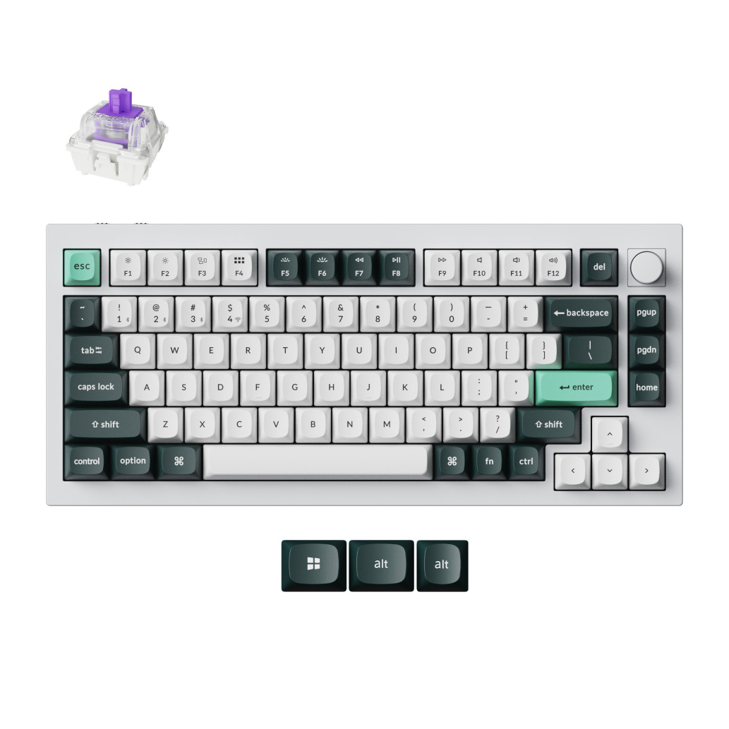 Mehanska Tipkovnica brezžična Keychron Q1 HE nebula mag stikala UK | bela RGB (Q1H-P1-UK)