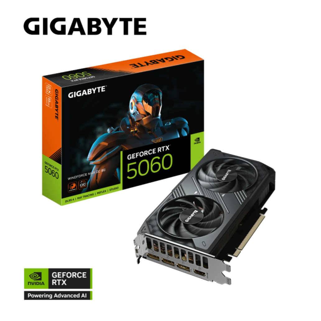 Grafična kartica nVidia RTX5060 GigaByte Windforce Max OC - 8GB GDDR7 (GV-N5060WF2MAX OC-8GD)