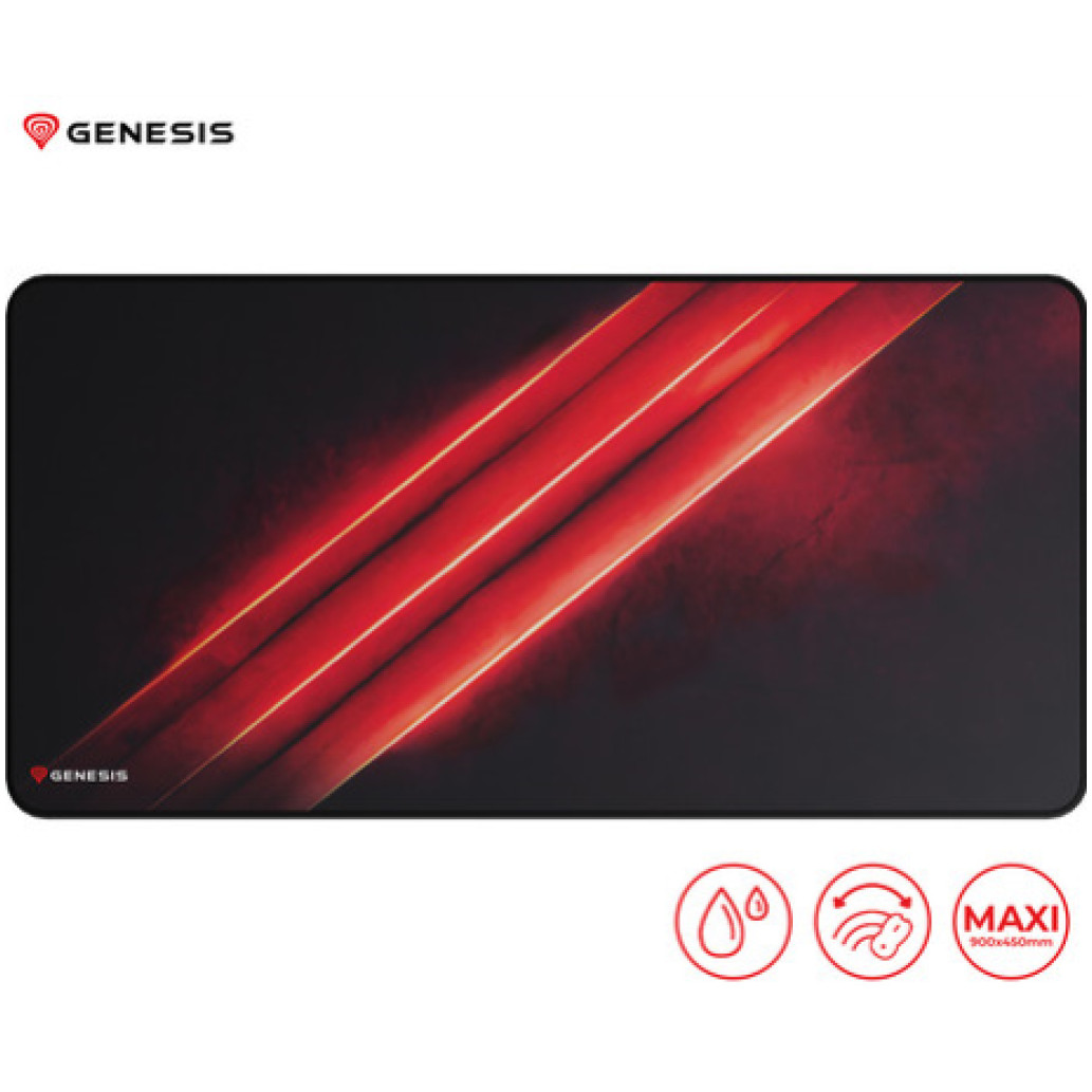 Podloga za miško Genesis mikrovlakna 900x450x2,5mm CARBON 500 Maxi Flash G2 vodoodporna črna