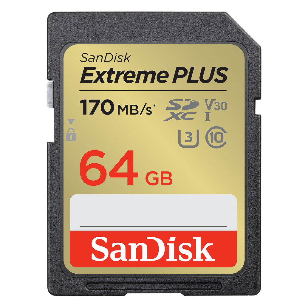 Spominska kartica SDXC 64GB Sandisk Extreme Plus 170MB/s/80MB/ U3 V30 (SDSDXW2-064G-GNCIN)