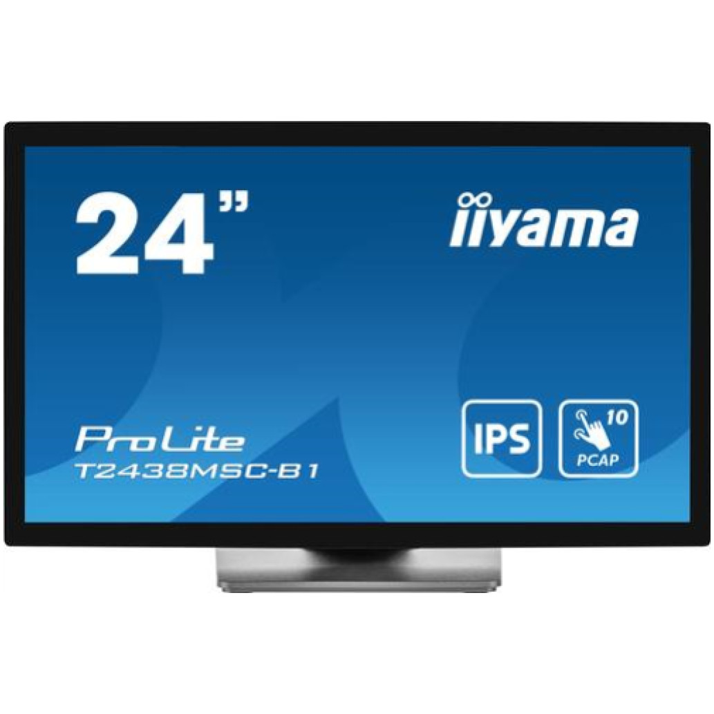 Monitor touch Iiyama 60,5 cm (23,8in) T2438MSC-B1 1920x1080 POS IPS 5ms HDMI DisplayPort 2xUSB3.2 Zvočniki  7H PCAP, 10-točkovni občutljiv na prst, rokavico, stylus pisalo