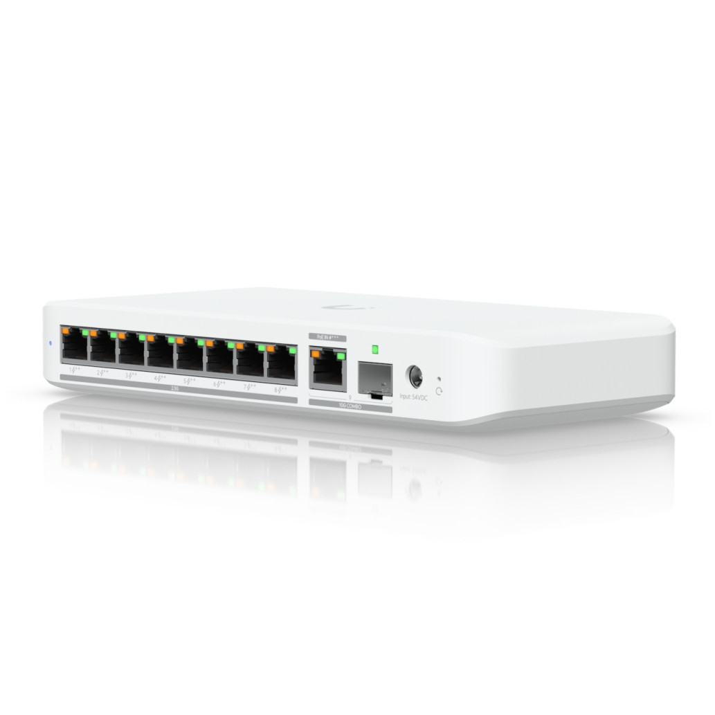 STIKALO 8-PORT + 1x SFP/RJ45 10GbE Ubiquiti UniFi 2,5Gbp/ PoE 196W (USW-FLEX-2.5G-8-POE)