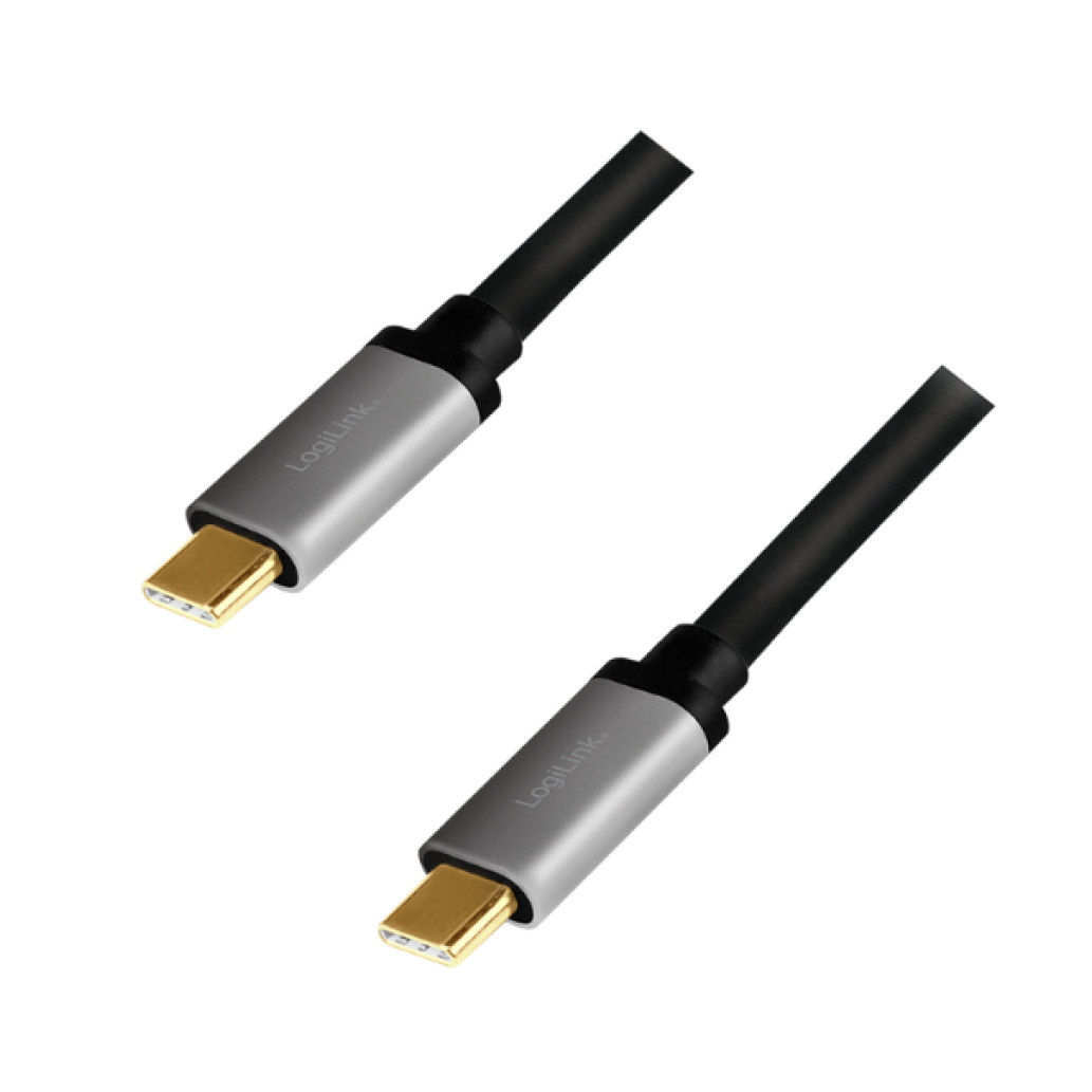 Kabel USB-C => USB-C 2.0 1,5m 20V/ 5A PD3 črn/ siv LogiLink (CUA0106)