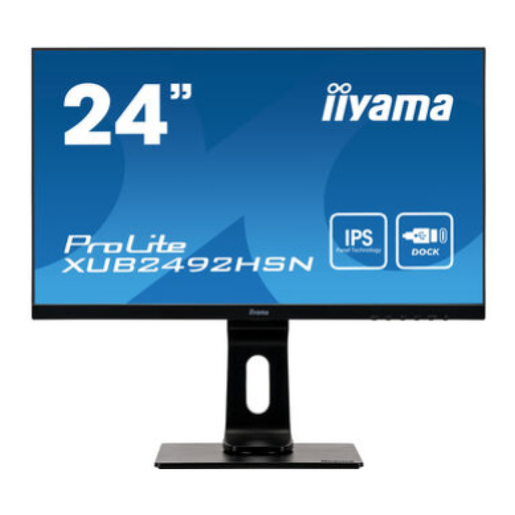 Monitor Iiyama 59,9 cm (23,6in)  XUB2492HSN-B1 1920x1080 75Hz VA 4ms HDMI DisplayPort USB-C 65W 2xUSB3.0 Pivot Zvočniki  RJ45