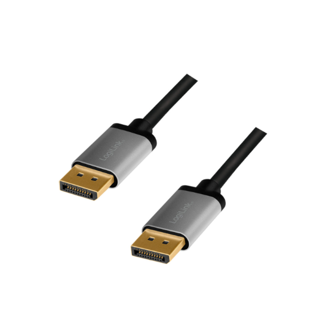 Kabel DisplayPort (m) => DisplayPort (m) pozlačeni kontakti 2,0m 4K/ 60Hz črn/ siv LogiLink (CDA0101) EOLS-P