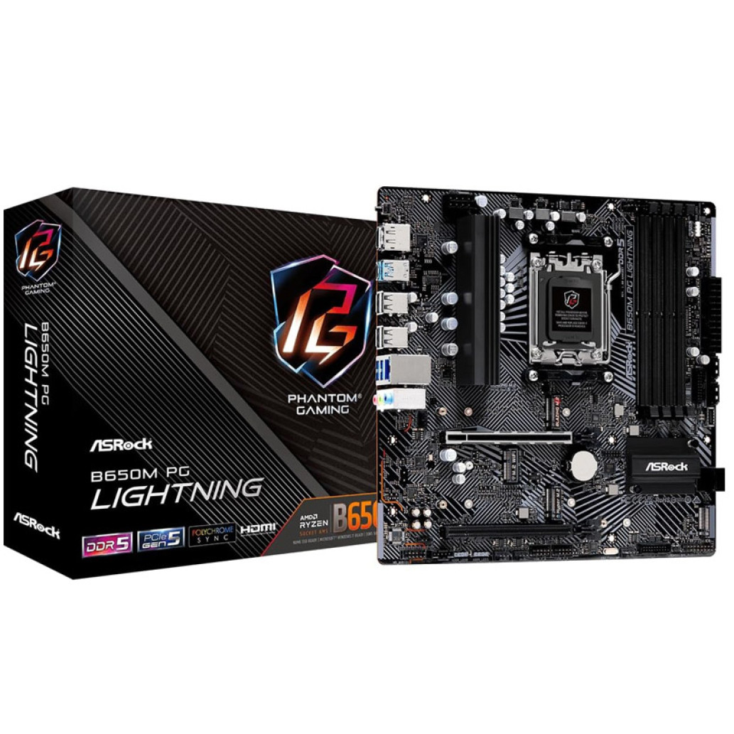 ASROCK B650M PG Lightning AM5 4xDDR5 mATX gaming osnovna plošča