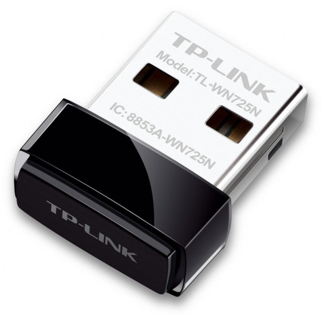 Brezžični mrežni adapter USB 2.0 TP-Link Nano WiFi4 802.11n N150 150Mbit/ s Nano (TL-WN725N)