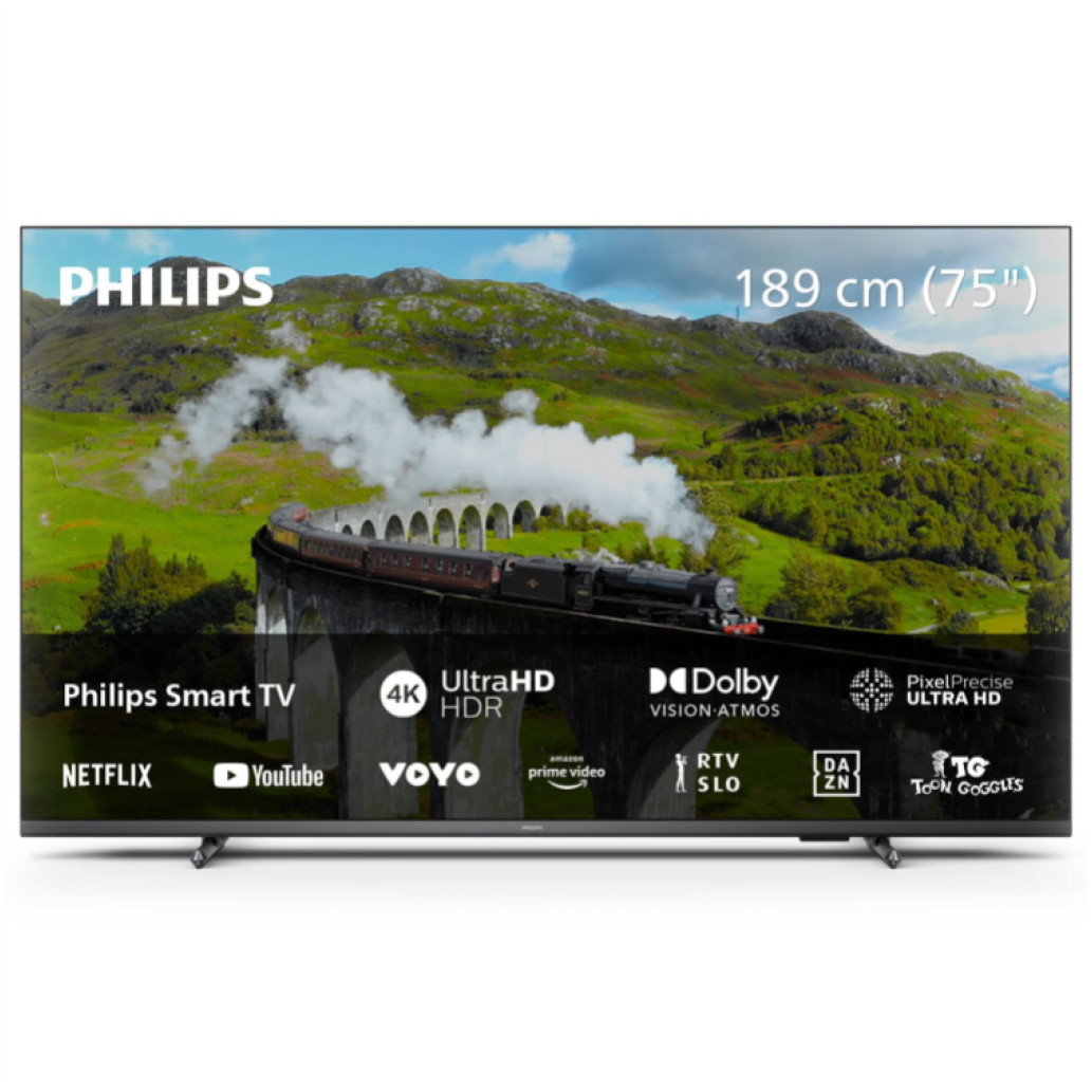 TV sprejemnik Philips 75,0in 190,5 cm 75PUS7608 3840x2160 HDR10+ Android 3xHDMI USB BT WiFi RJ45  - HDR10+