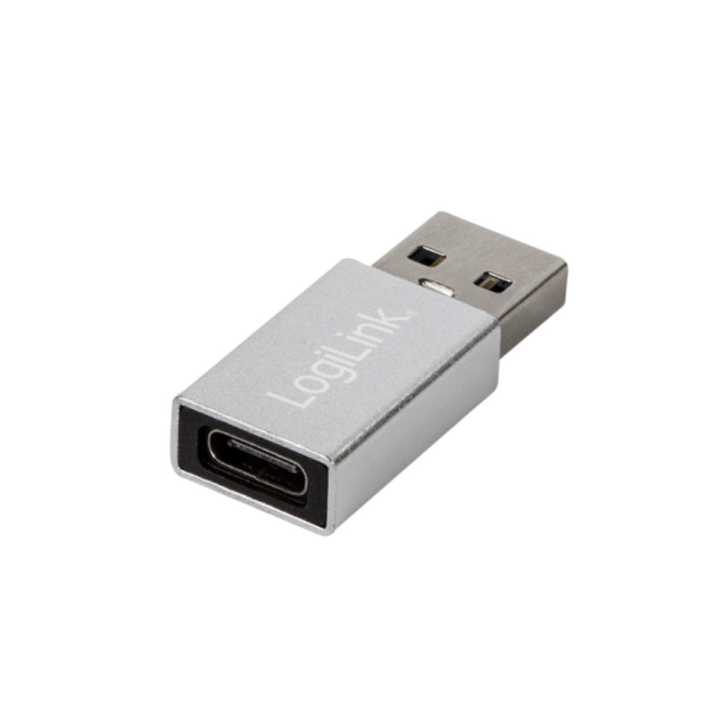 Adapter USB-A => USB-C (ž) 3.2 Gen1 SuperSpeed LogiLink, srebrn (AU0056)