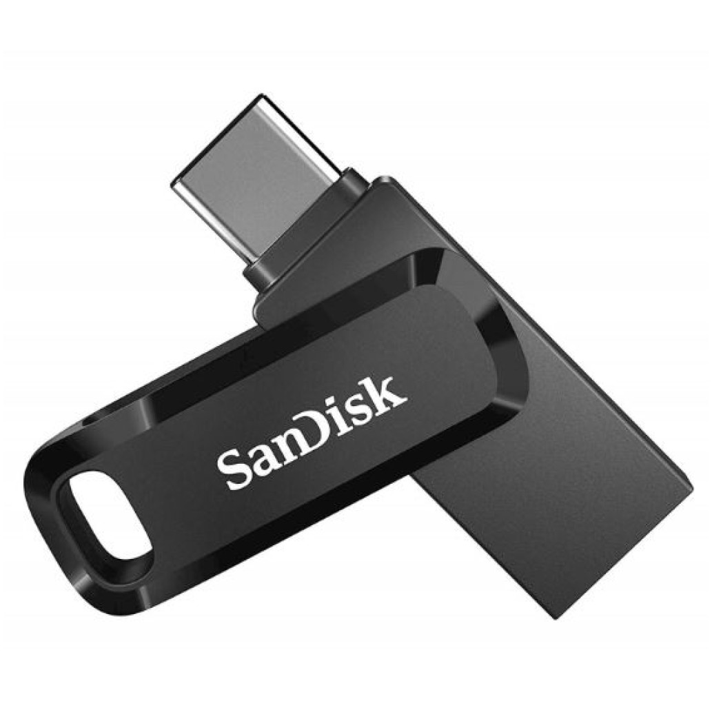 Spominski ključek 32GB USB 3.2/ USB-C USB-C Sandisk Ultra Dual Go 150MB/ s plastičen vrtljiv črn (SDDDC3-032G-G46) 