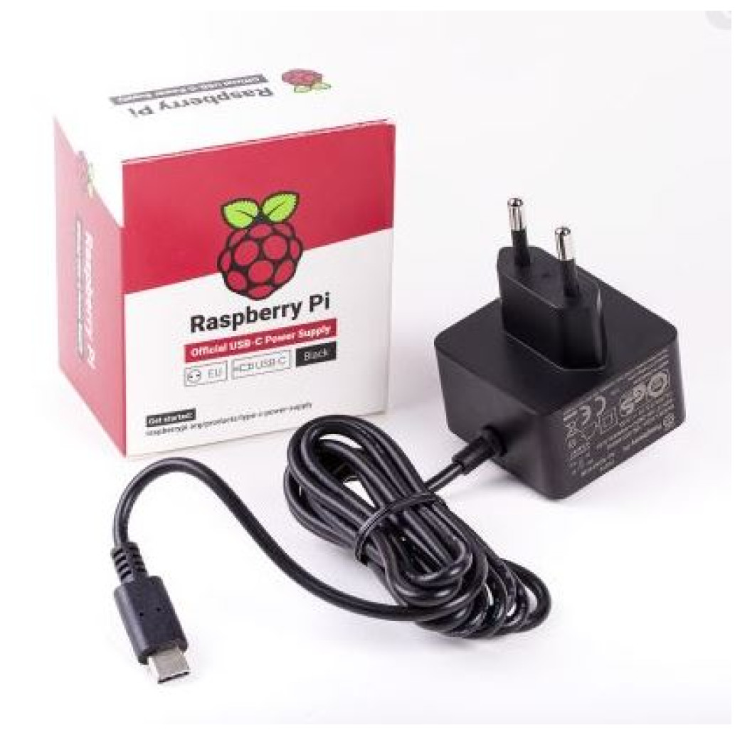 Raspberry Pi uradni napajalnik USB-C 5.1V / 3A (RPI4 PSU EU BLACK BU)