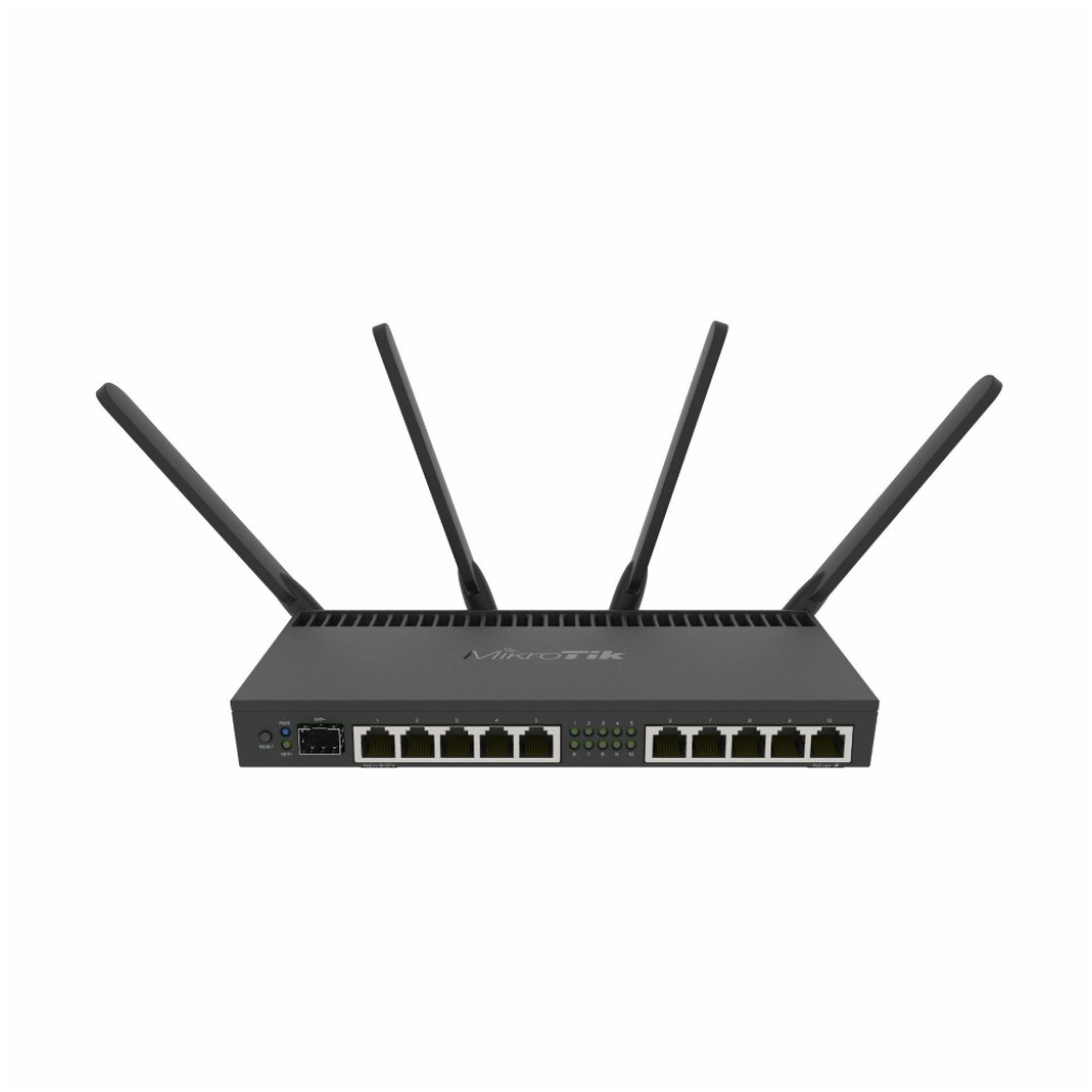 Usmerjevalnik brezžični Mikrotik WiFi5 802.11ac AC2000 1733Mbit/ s 10xLAN 1xSFP+ 4x antena (RB4011iGS+5HacQ2HnD-IN)