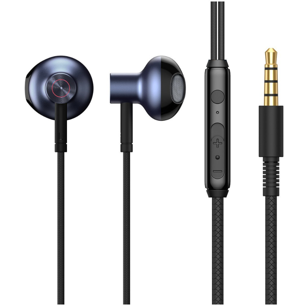 Slušalke žične ušesne 1x 3,5mm stereo Baseus Encok H19 z mikrofonom - črne (NGH19-01) EOL