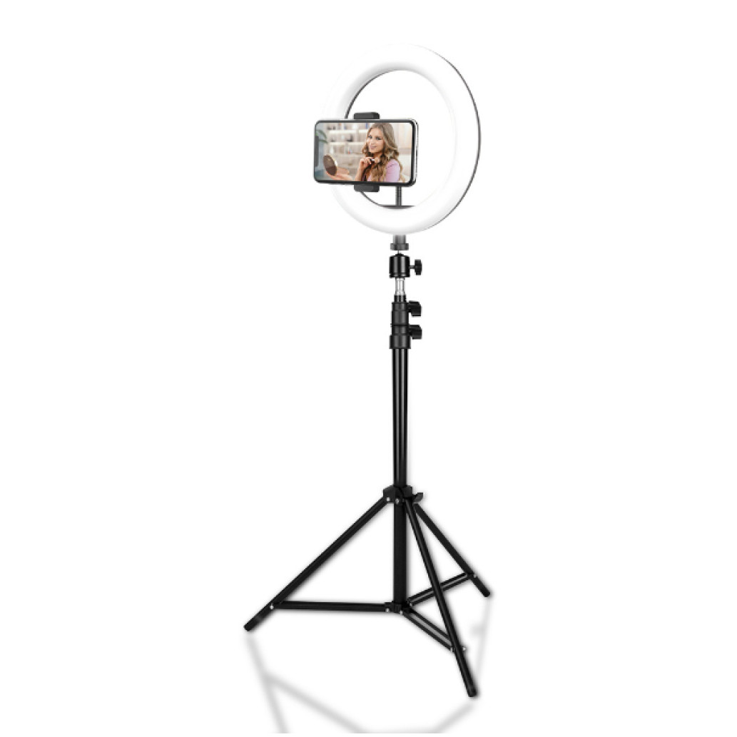 Selfie LED svetlobni obroč Media-Tech za pametni telefon Tower z raztegljivim stojalom do 1,6m (MT5541)