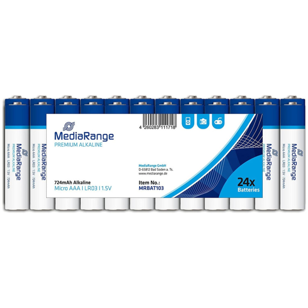 Baterijski vložek MediaRange MRBAT103 1,5V AAA/ LR03 24 kos Premium Alkalne (111589)