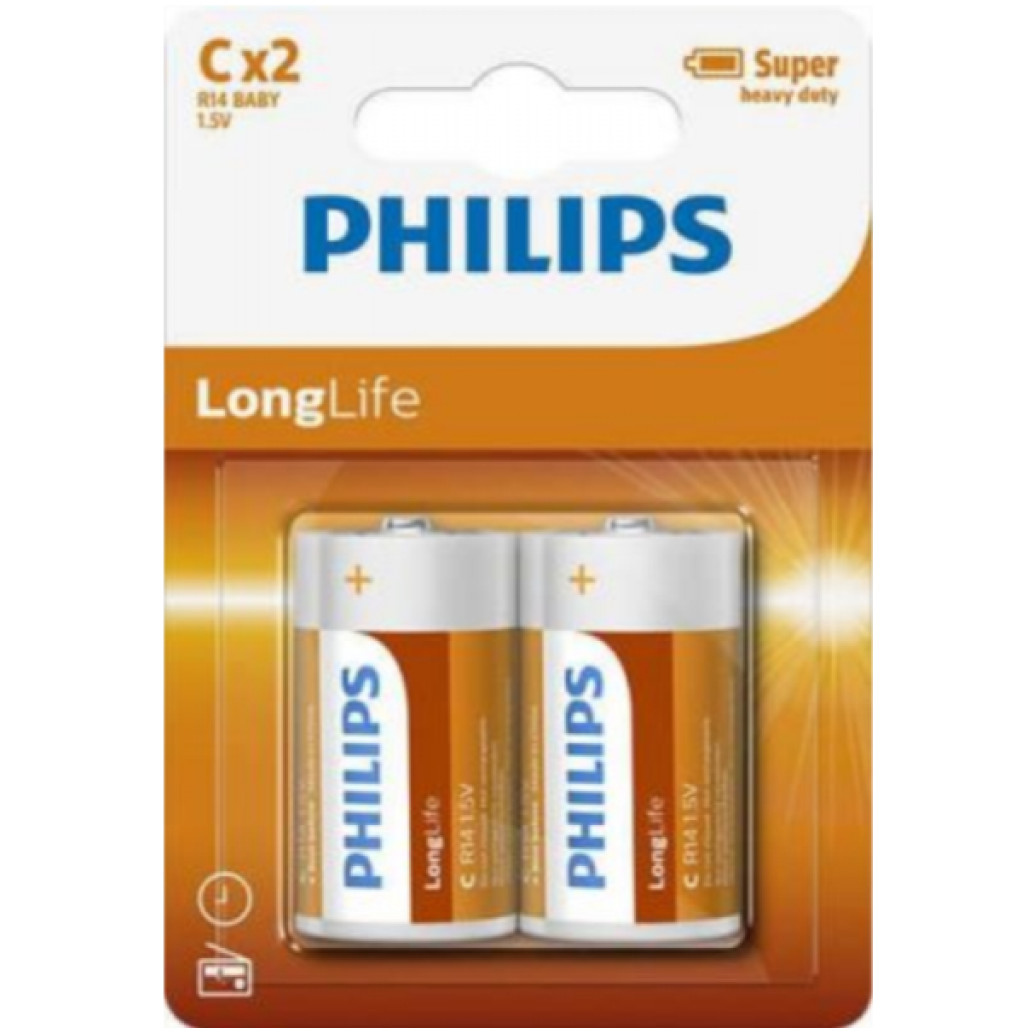 Baterijski vložek Philips 1,5V C/ LR14 2 kos LongLife Blister (R14L2B/ 10)
