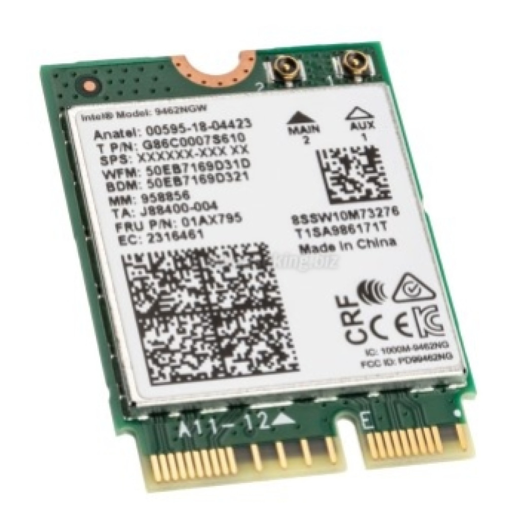 Brezžični mrežni adapter M.2 Intel WiFi5 802.11ac 433Mbit/ s Dualband BT 5.0 (9462.NGWG.NV)