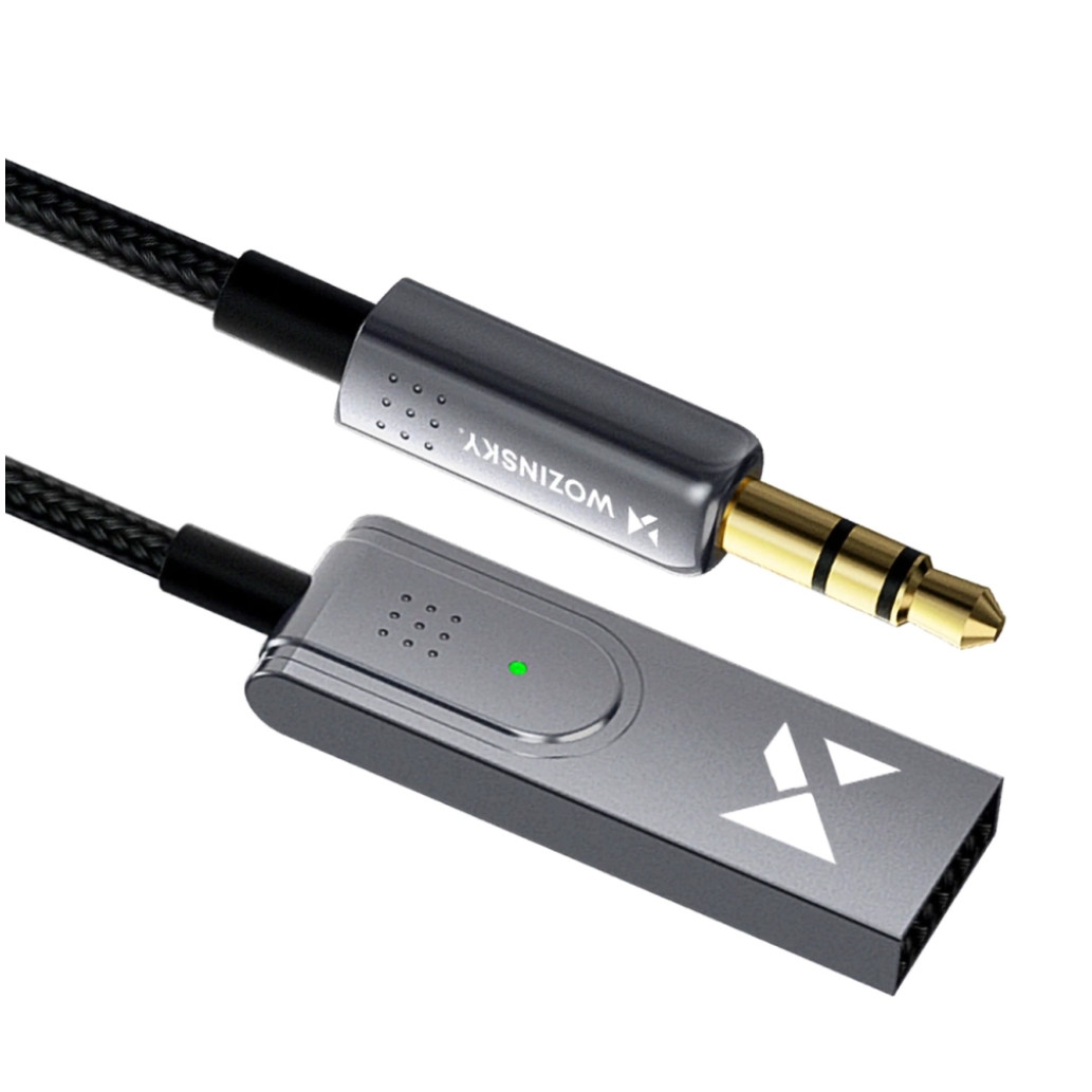Adapter audio USB Wozinsky Bluetooth 5.3 AUX 3.5mm črn (WTODB)