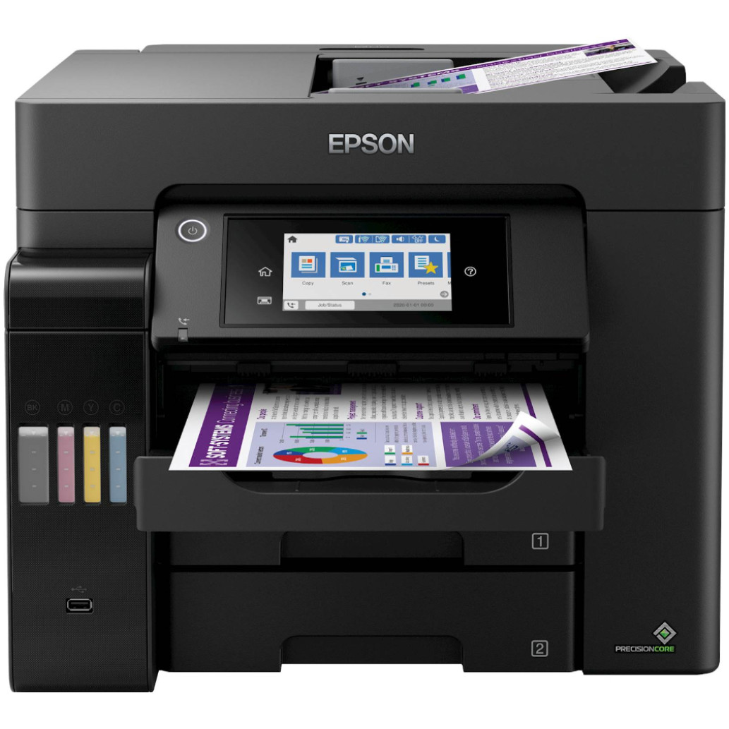 Tiskalnik Brizgalni Barvni Multifunkcijski Epson EcoTank ITS L6550 A4/ tiskanje/ skeniranje/ kopiranje/ faks/ DUPLEX/ Wi-Fi/ LAN (C11CJ30402)
