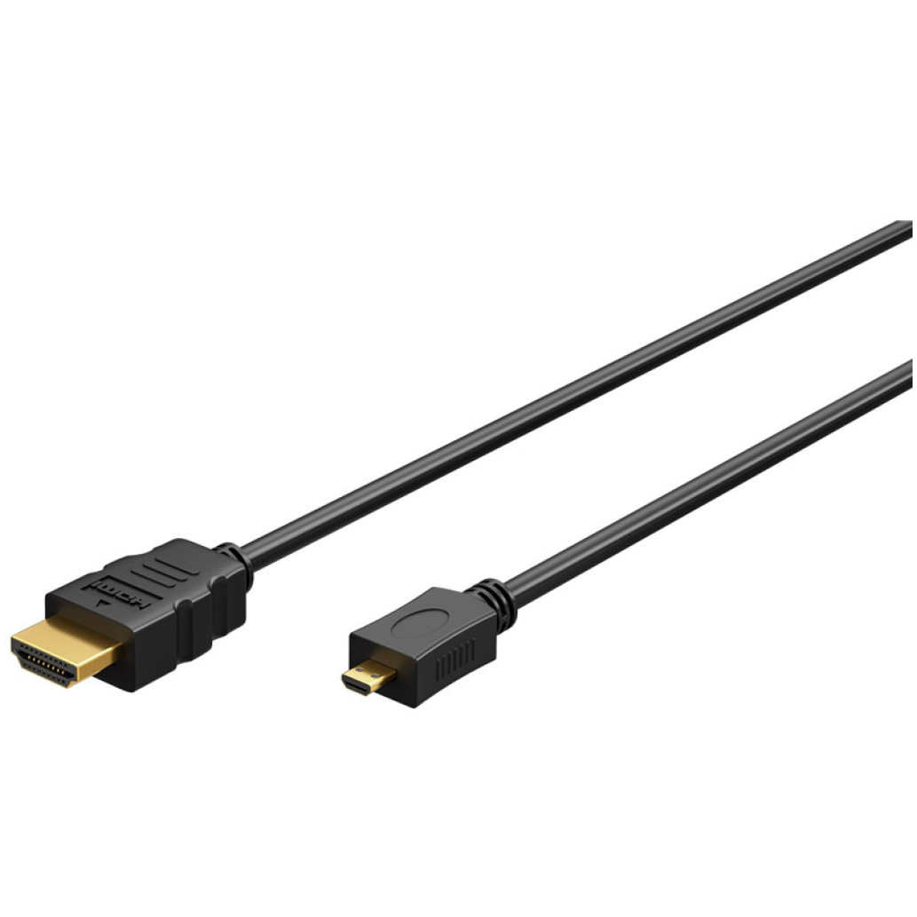 KABEL HDMI/HDMI M/M micro 2,0m Goobay pozlačeni kontakti V2,1 8K črn (53785)
