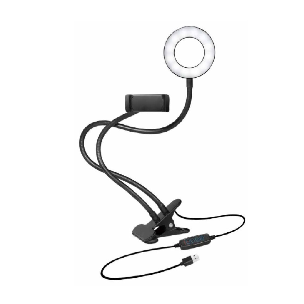 Selfie LED svetlobni obroč Logilink za pametni telefon z nosilcem/ sponko (AA0150)