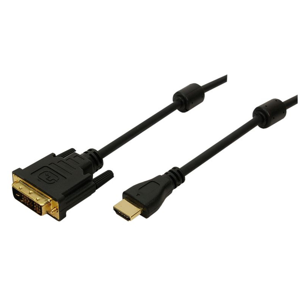 KABEL HDMI/ DVI Digital (18+1) M/ M  3,0m LogiLink pozlačeni kontakti in feritno jedro (CH0013)