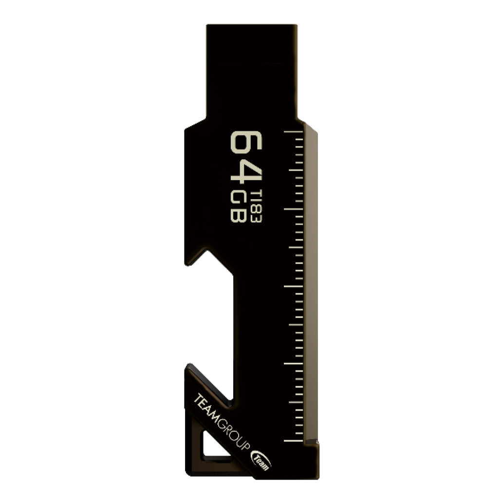 Spominski ključek 64GB USB 3.2 Teamgroup T183 90MB/ s 35MB/ s - kovinski/ več funkcijski/ črn (TT183364GF01)