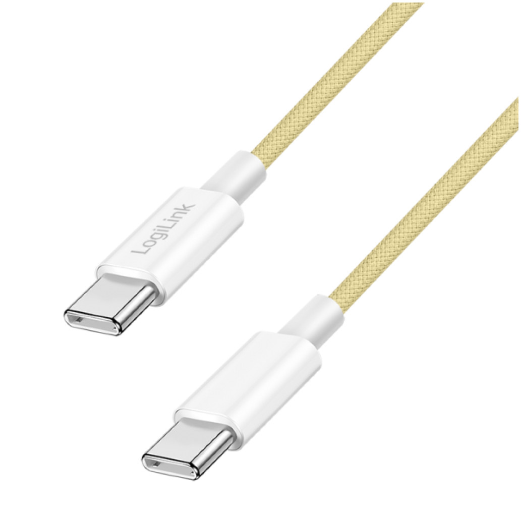 Kabel USB-C (m) => USB-C (m) 2.0 najlon ovoj 0,50m 60W 3A/20V 480Mbps PD3 rumen LogiLink (CU0352)