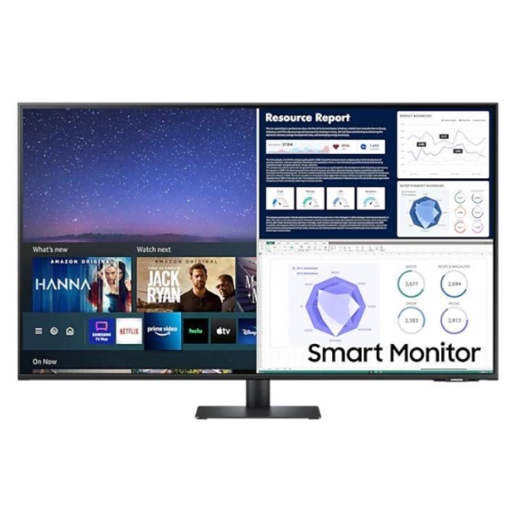 Monitor Samsung 109,2 cm (43,0in) S43AM700UU 3840x2160 Smart TV Tizen VA 8ms 2xHDMI USB-C 65W 3xUSB Zvočniki  WiFi HDR10 Daljinec