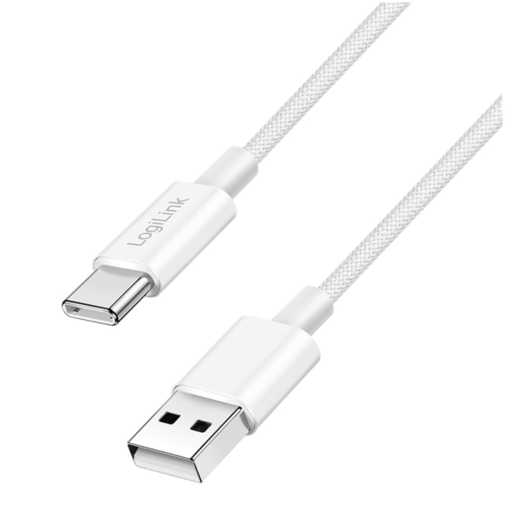 Kabel USB-C (m) => USB-A (m) 2.0 najlon ovoj 1,5m 60W 3A/20V 480Mbps PD3 bel LogiLink (CU0322)